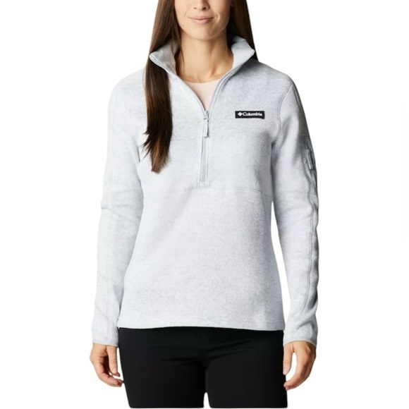 Columbia Size Small Light Grey 1/4 Zip Activewear Pullover Top - Picture 1 of 7